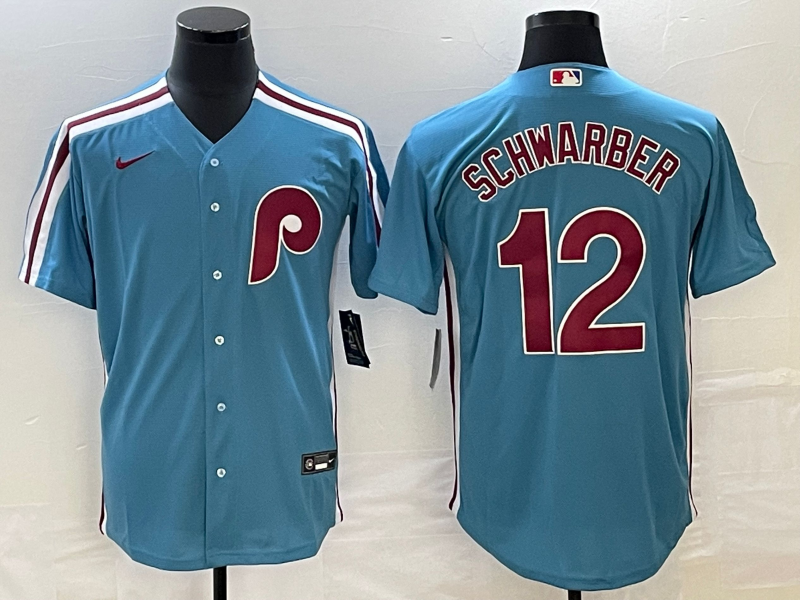 Men's Philadelphia Phillies Kyle Schwarber #12 Blue Jersey